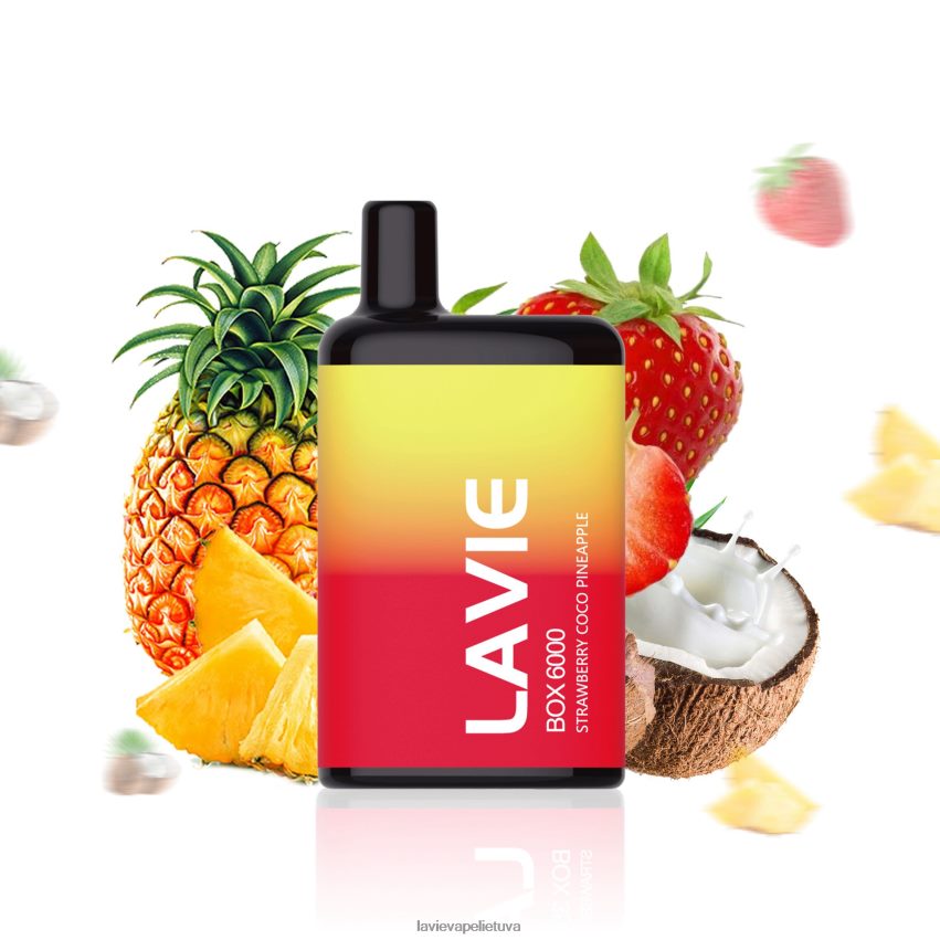 N226RV205 Lavie Vape Lietuva | braškinis kokosinis ananasas LAVIE BOX 6000 išpūtimų
